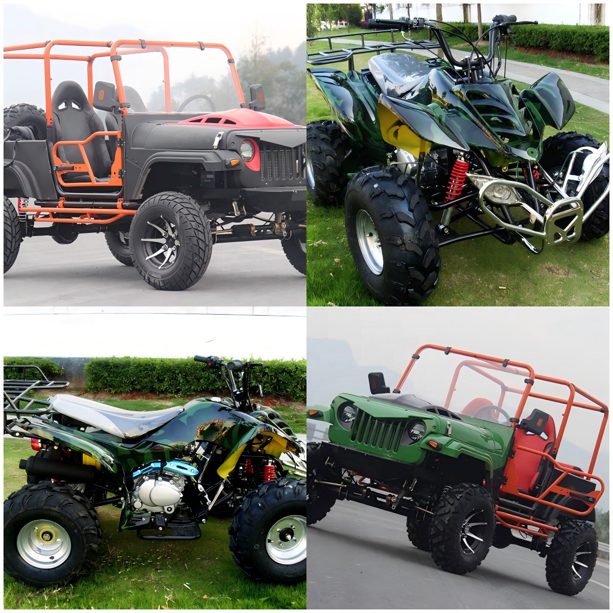 Go Kart Karting Four Wheel ATV Disc Brake Front Swingarms Rear Axle Steering Handlebar Shock Absorbers Frame Body With Wheels