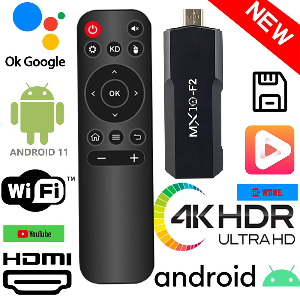 Cheap Price MX10-F2 ATV 8K TV Stick RK3228A TV Stick 1Gb 8Gb 2.4G/5G Android 13 Os Voice Remote Smart TV STICK