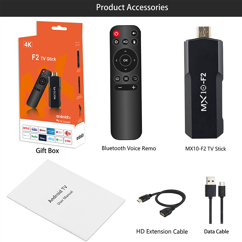 Cheap Price MX10-F2 ATV 8K TV Stick RK3228A TV Stick 1Gb 8Gb 2.4G/5G Android 13 Os Voice Remote Smart TV STICK