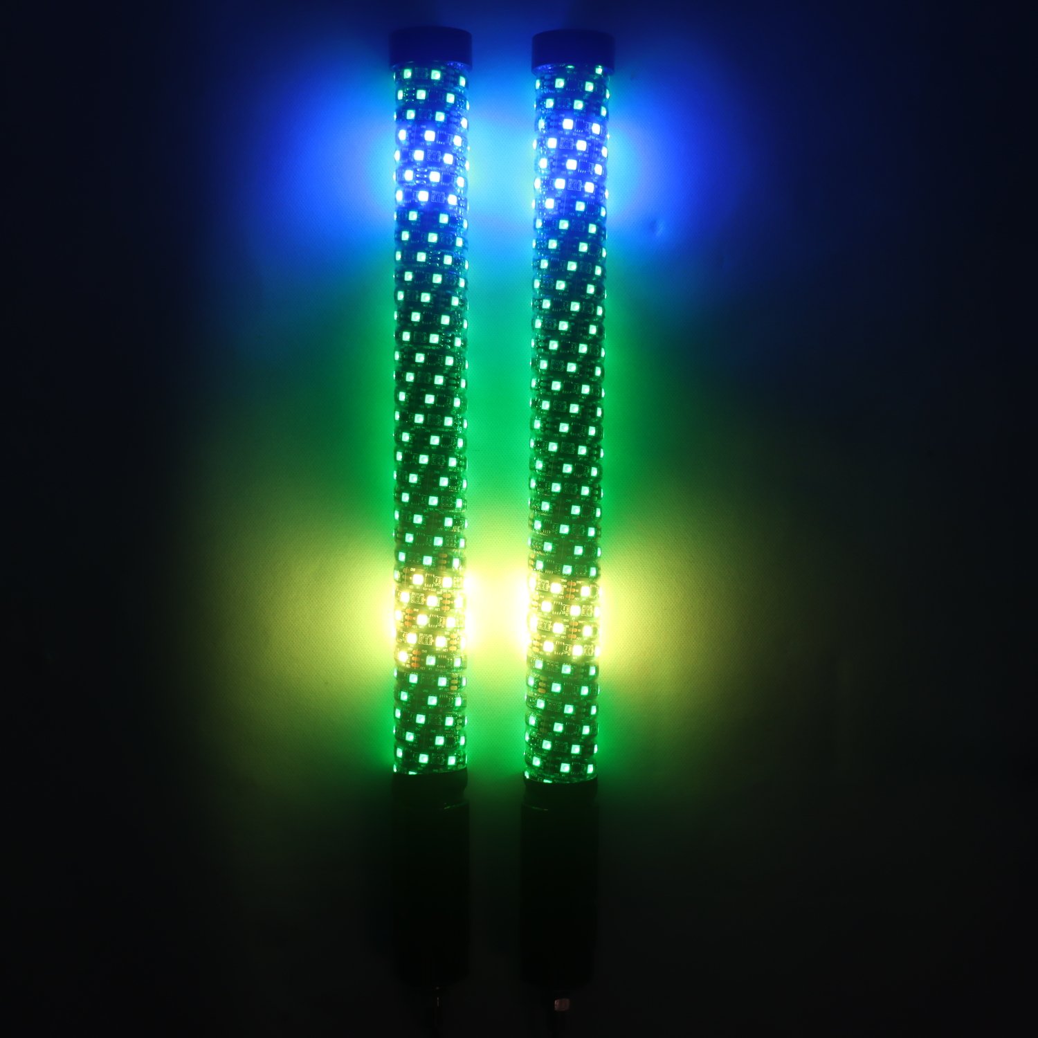 2FT Spiral Chasing Fat Whip LED Light Antenna RGB Chasing Fat LED Chase Whip for UTV