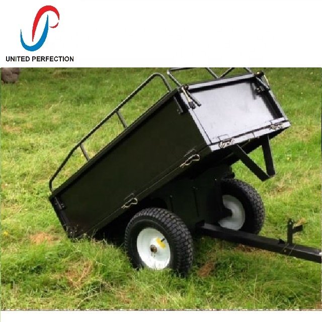 545KG ATV Ride-On Mower With Dump Cart Tow Behind Quad Garden Tip Trailer for Motorcycles & ATVs