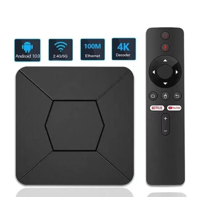 New Android TV Box Q5 IR Remote Control Smart TV Box ATV Android10 4K 2+16G Streaming Media Player Dual Band WIFI Set Top Box