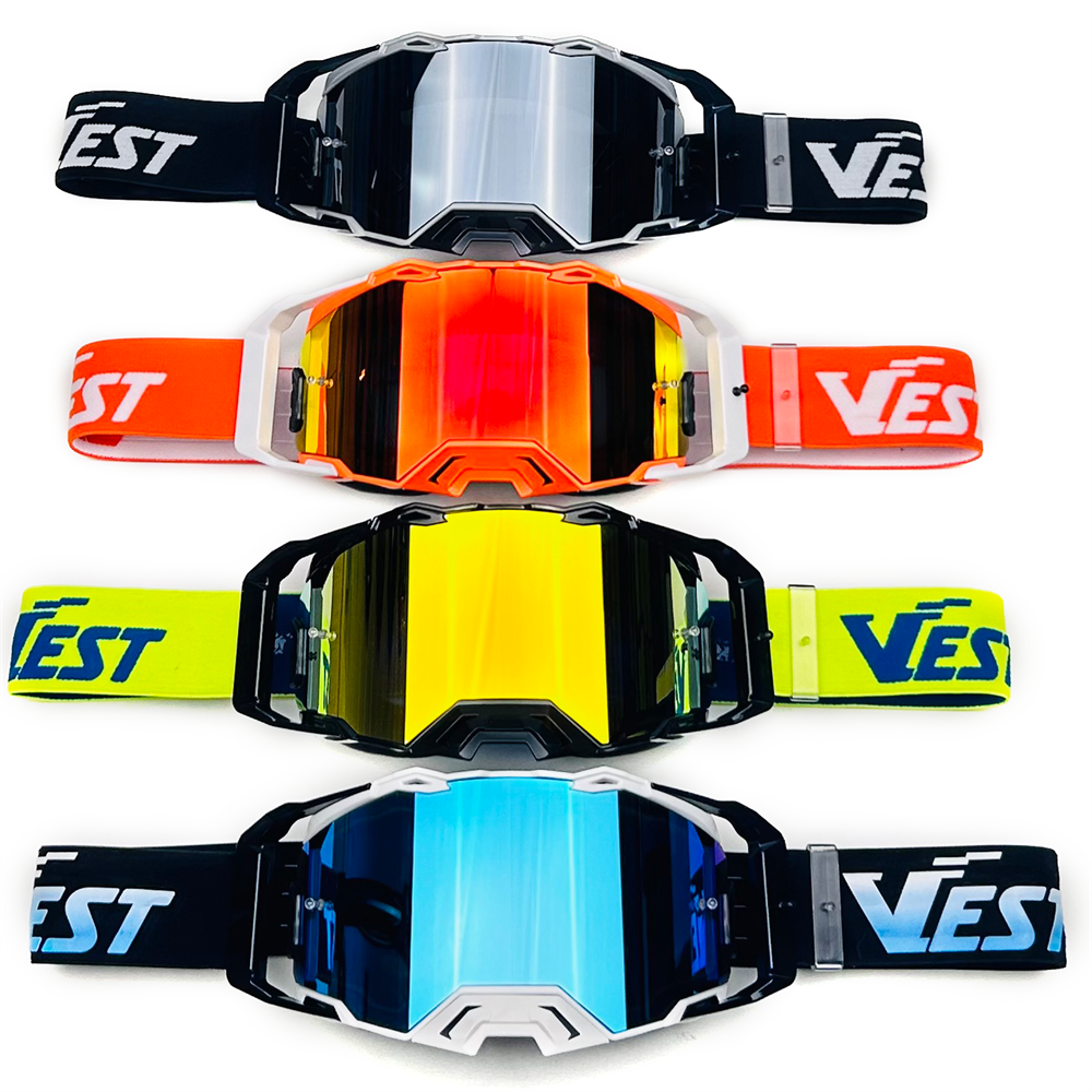 Motorcycle Motocross Goggles Offer Customization Strap Logo Anti Scratch UV Protection Tear-Offs Dirt Bike Goggles