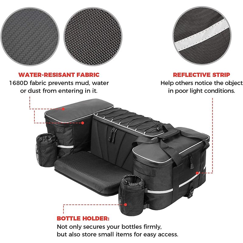 Customable Waterproof Padded Universal ATV Motorcycle Luggage Bag ATV UTV Gear Seat Cooler Storage Bag