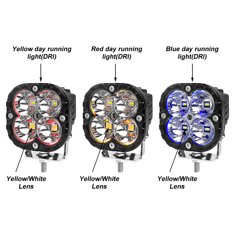 3.5in 5in LED Work Light 40W Spot Pods Bar Driving Amber Fog Lamp for Offroad Truck UTV ATV SUV