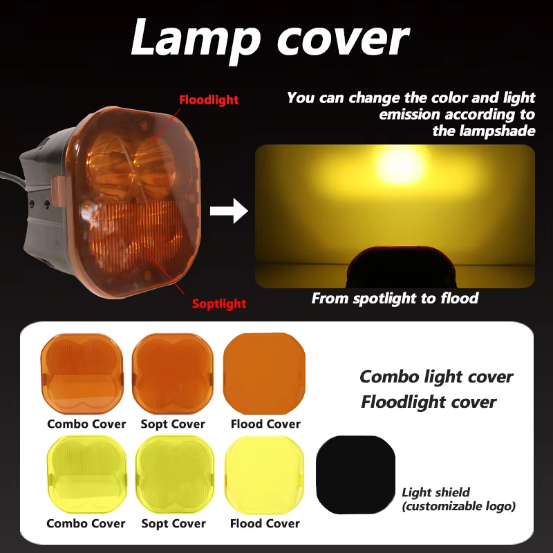 3.5in 5in LED Work Light 40W Spot Pods Bar Driving Amber Fog Lamp for Offroad Truck UTV ATV SUV