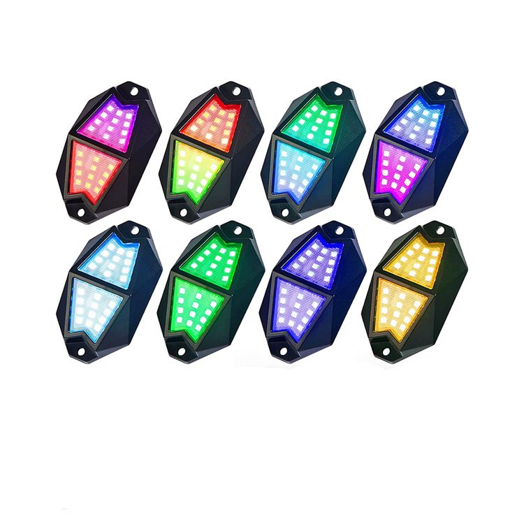 High Quality 6 Pods RGB Chase LED Rock Lights Muti Colors Modes With APP LED Light Kit for Jeep Off-Road Trucks SUV Car ATV UTV