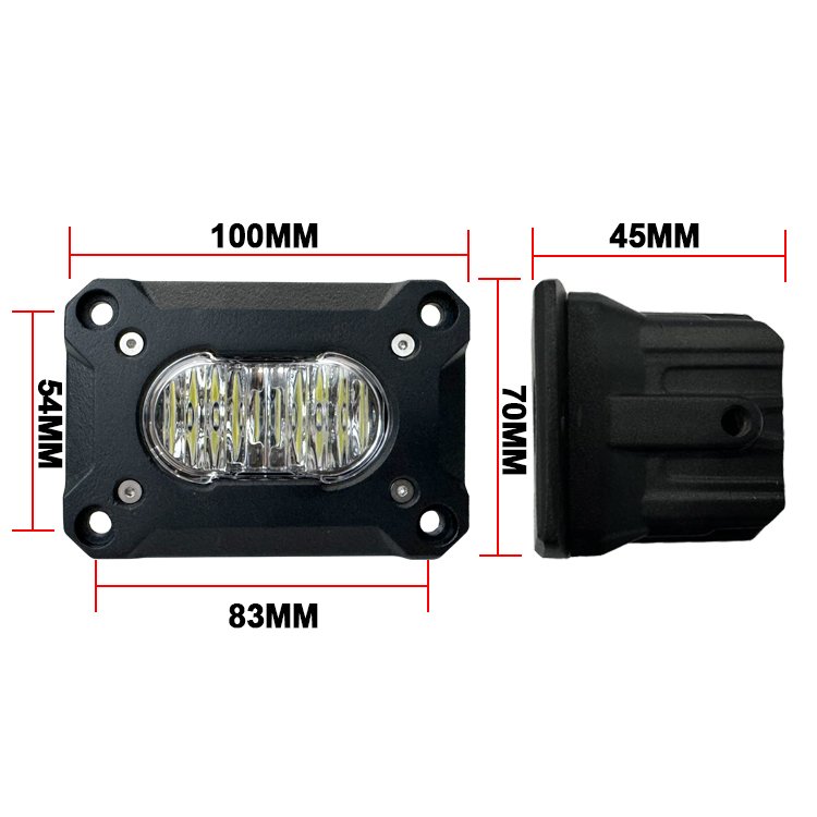 Flush Mount LED Work Light 20W Rear Bumper Pod LED Driving Lights for UTV/ATV Truck Tractor Boat