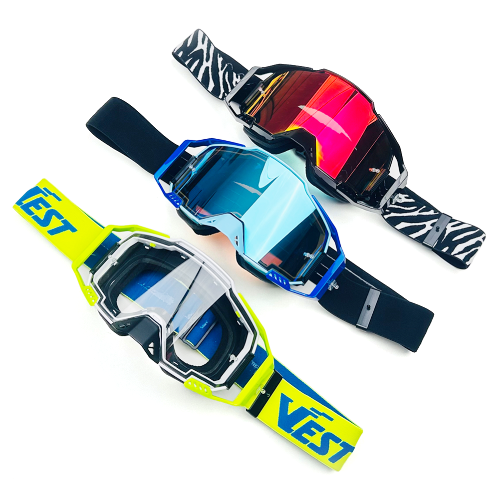 VEST MX901 Quick Release MX Goggles Custom Logo Strap Lens Roll Off Laminated Tear Offs Dirt Bike Motocross Goggles Glasses