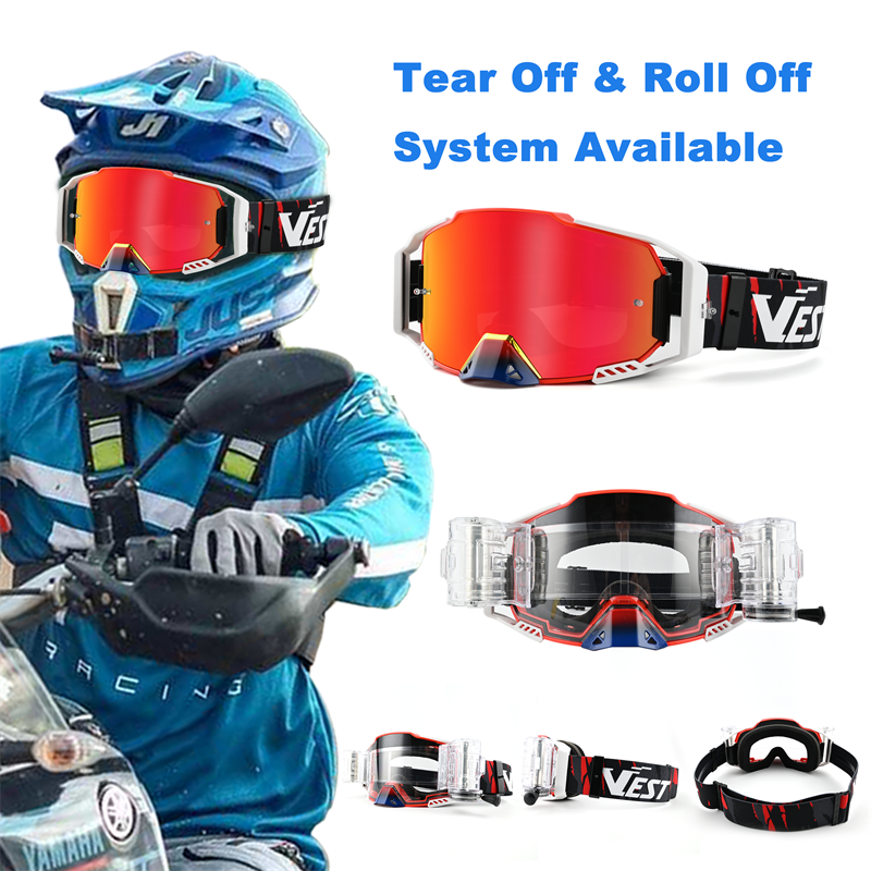 VEST MX901 Quick Release MX Goggles Custom Logo Strap Lens Roll Off Laminated Tear Offs Dirt Bike Motocross Goggles Glasses