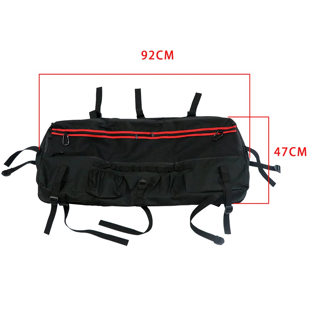 Black ATV UTV Large Roll Cage Accessories Rear Trunk Storage Bags Organizer