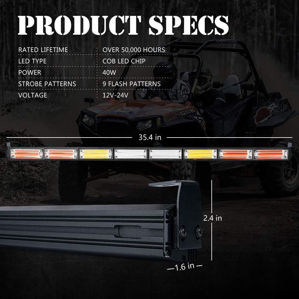 COB LED Chase Tail Light ATV UTV Rear Chase Light Bar Kit with Brake Turn Signal Running Tail Truck Led Warning Light