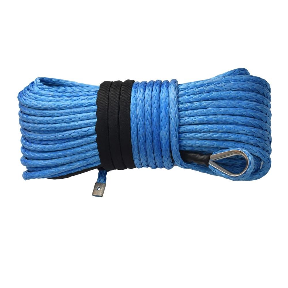 Monster4WD 12mm X 45m ATV Winch Line Auto Trailer Rope Synthetic Winch Cable Off Road Towing Ropes for Winches