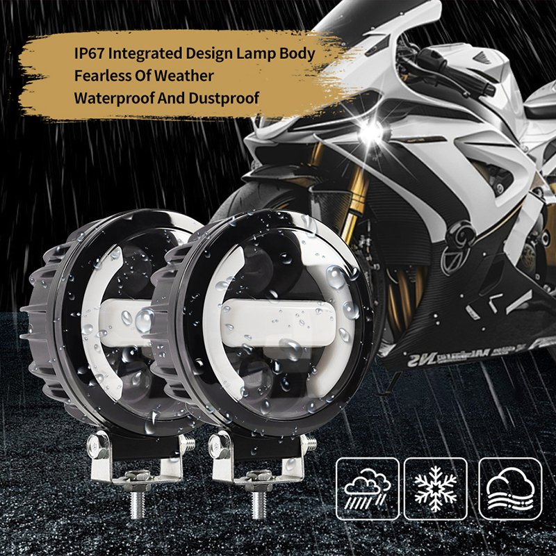 Motorcycle Led Spotlights 12V for Motorbike Off-road 4X4 ATV Front Auxiliary Headlights White DRL Flood Led Driving Fog Lights