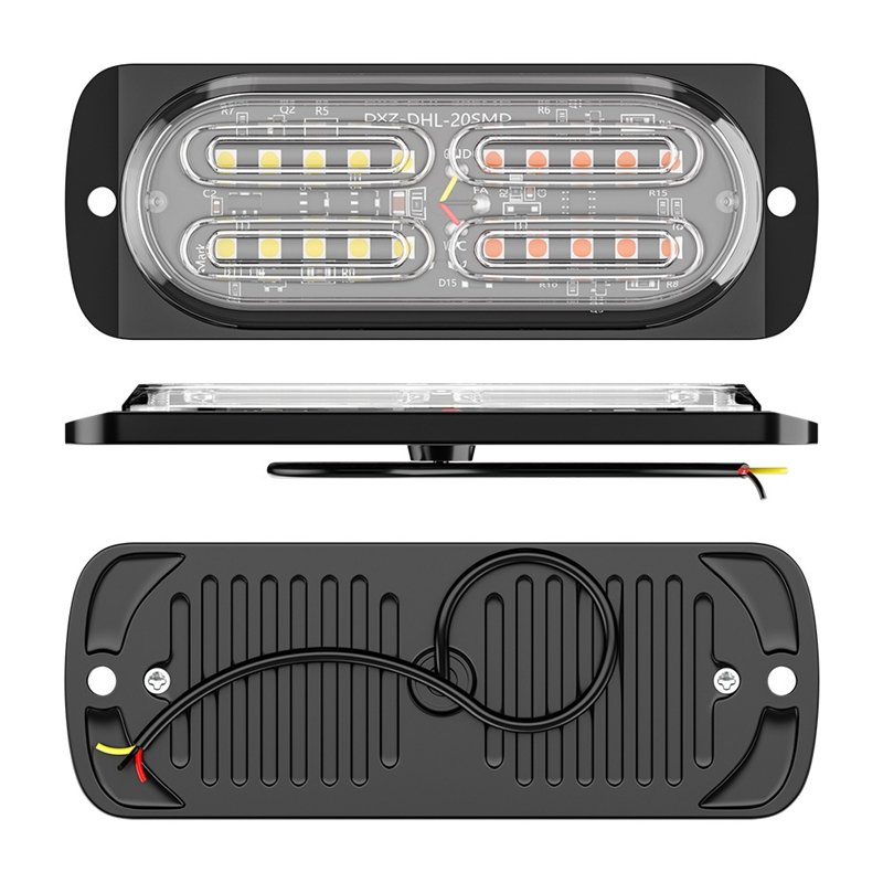 20 LED Car Strobe Warning Light Amber Flash Emergency Hazard Warning Lights Beacon Caution Flashing LED Side Light for Car Truck