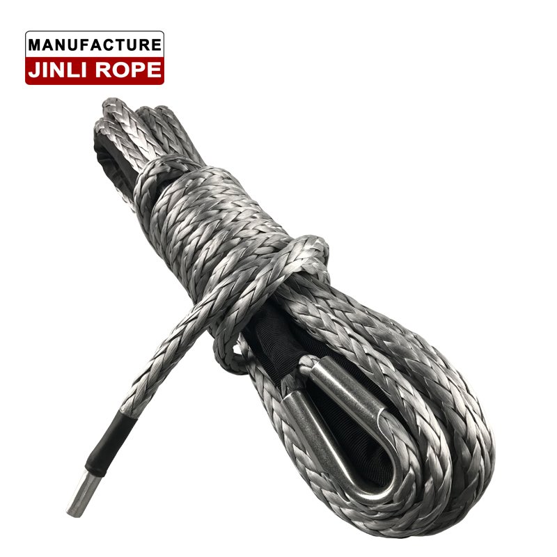 (JINLI ROPE) 6MMX12M 15M Synthetic Winch Rope for ATV, UTV Off Road Adventure
