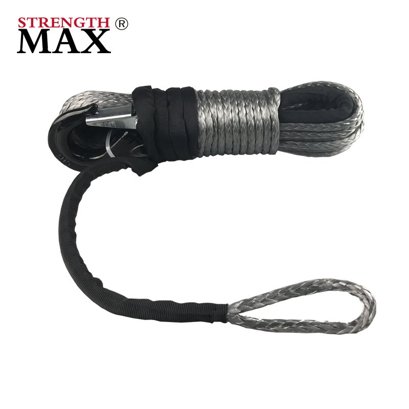 (JINLI ROPE) 6MMX12M 15M Synthetic Winch Rope for ATV, UTV Off Road Adventure