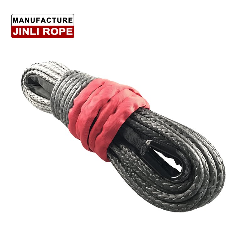 (JINLI ROPE) 6MMX12M 15M Synthetic Winch Rope for ATV, UTV Off Road Adventure