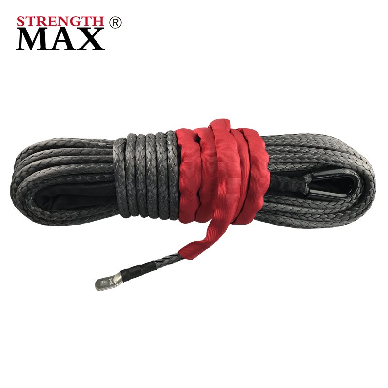 (JINLI ROPE) 6MMX12M 15M Synthetic Winch Rope for ATV, UTV Off Road Adventure