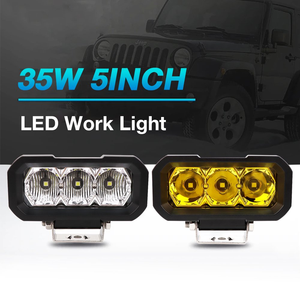 5 Inch Spotlight Led Work Fog Light White /AMBER Optional Spot/flood Driving Light for for Off-Road Truck ATV UTV SUV