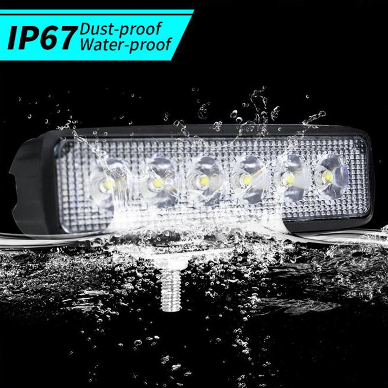 18w Led Car Work Light Bar 6 Inch 6 Led 18w Truck Modification Spotlight Long Strip Light for Atv Utv Ssv Parts