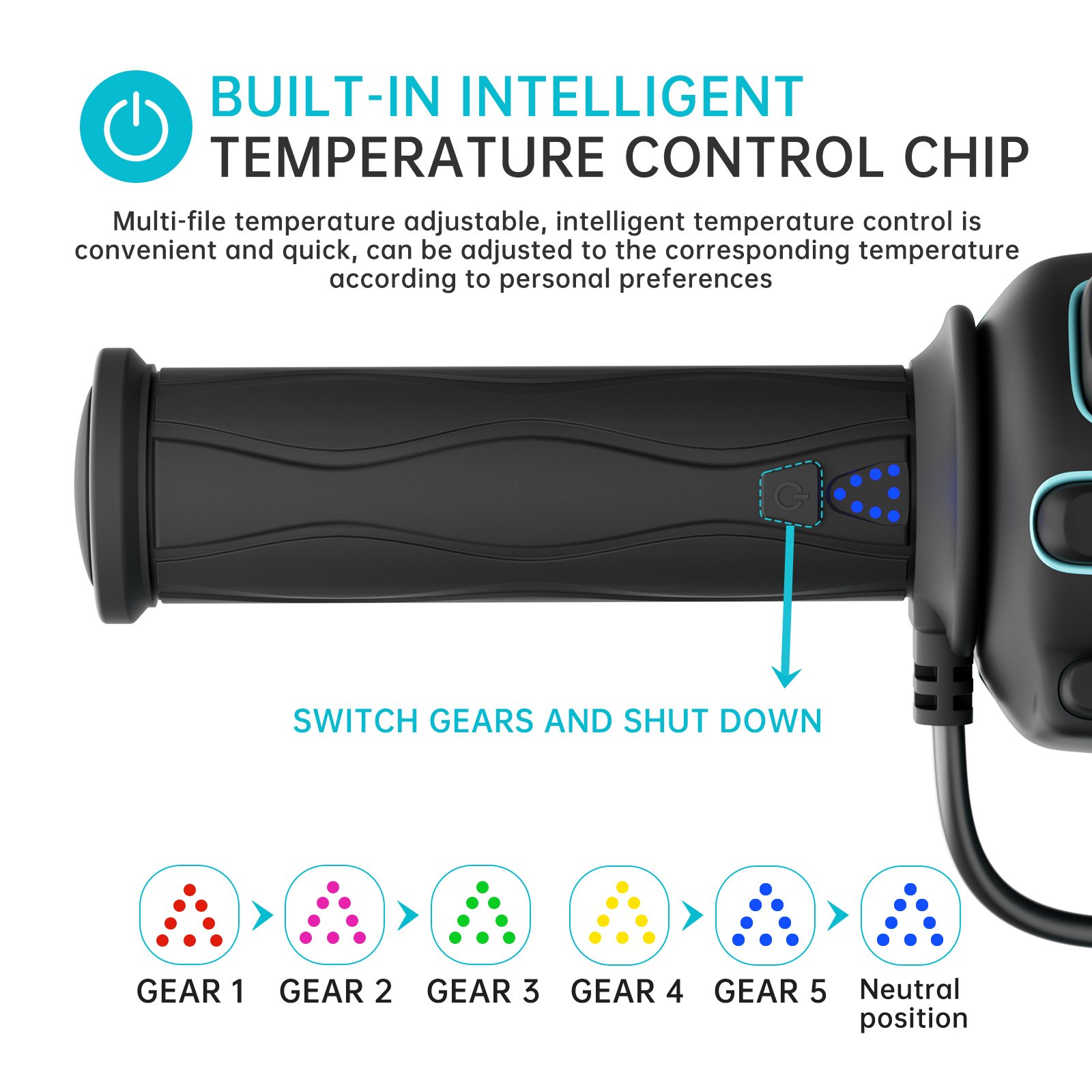 Integrated Handle Thumb Heating Atv Four Wheeler Heated Handlebar Grips and Thumb Heater
