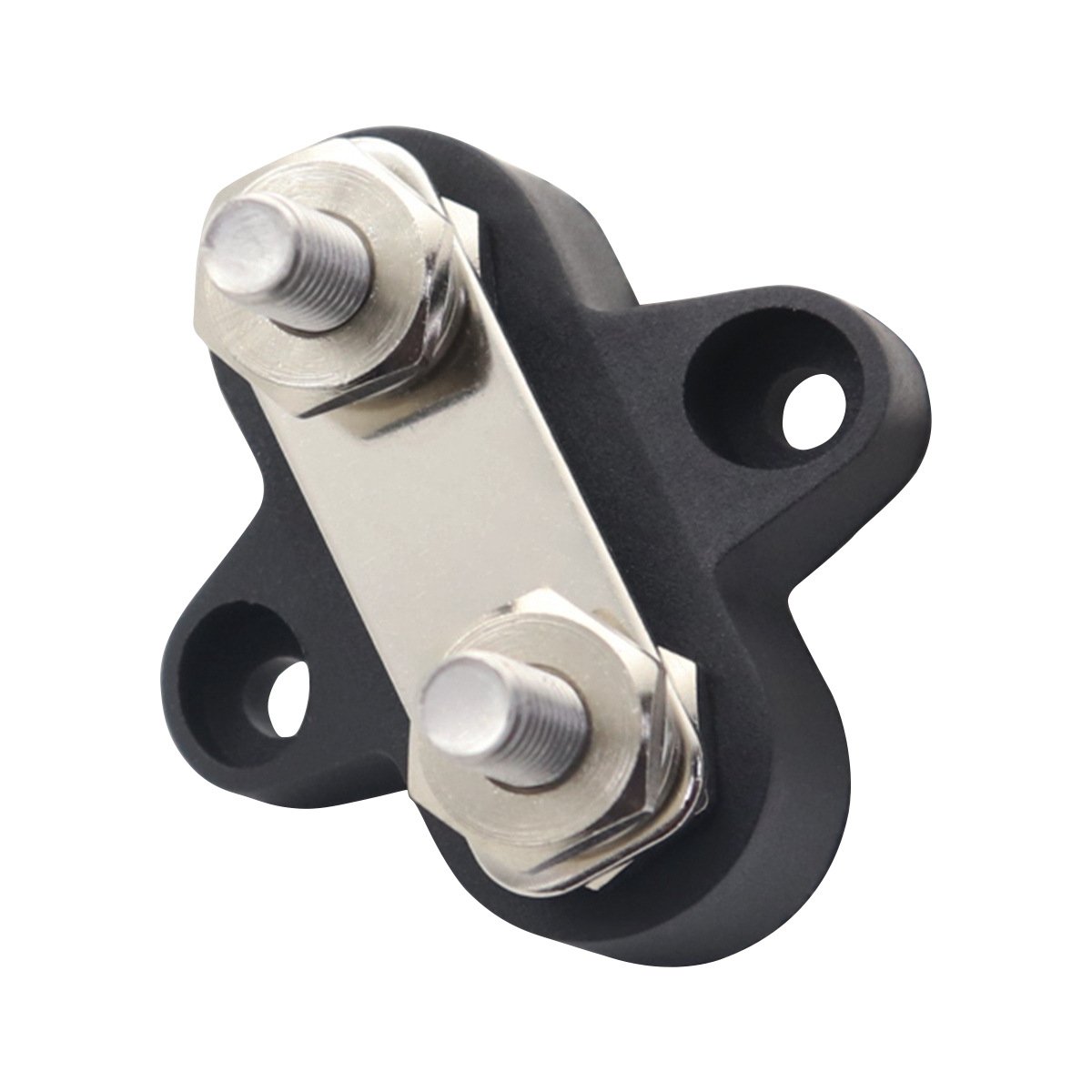 EL-BT09-M6 Power Terminal Block, 2 Stud Bus Bar, Nylon Base, Tin Plated Brass, Rustproof for Car, RV, ATV, M6,M8