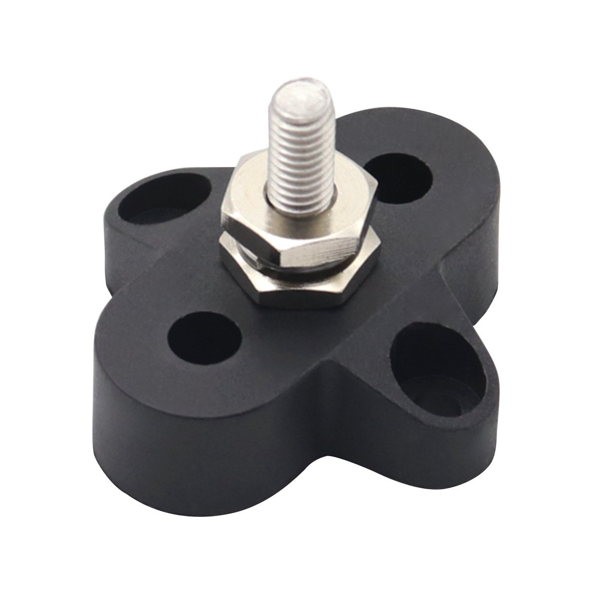 EL-BT09-M6 Power Terminal Block, 2 Stud Bus Bar, Nylon Base, Tin Plated Brass, Rustproof for Car, RV, ATV, M6,M8