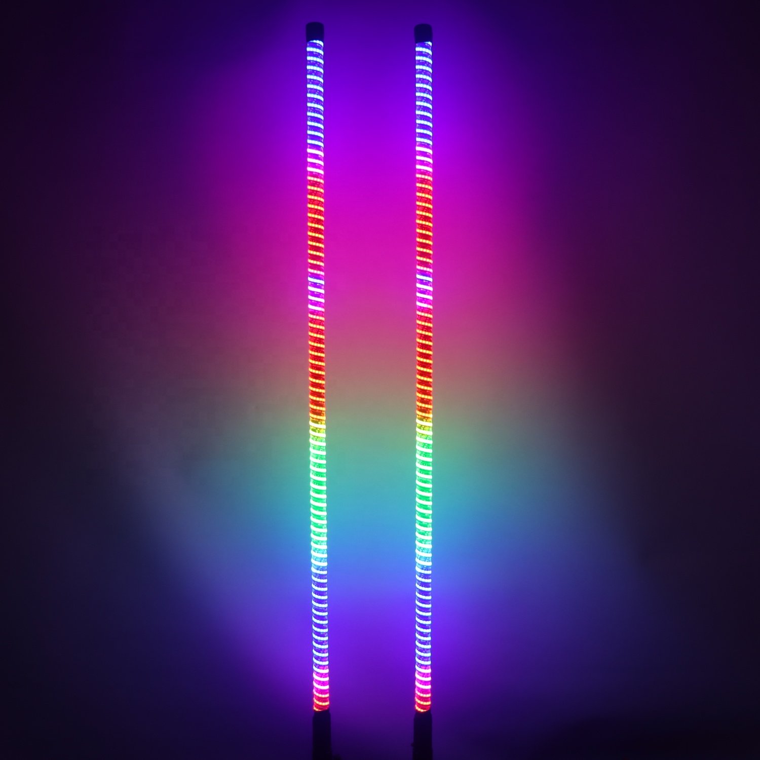 Flexible Chasing RGB 2FT 3FT 4FT 5FT 6FT Cob Led Whip Lights Remote APP Control 12V Cob Whip Light for UTV ATV Off Road