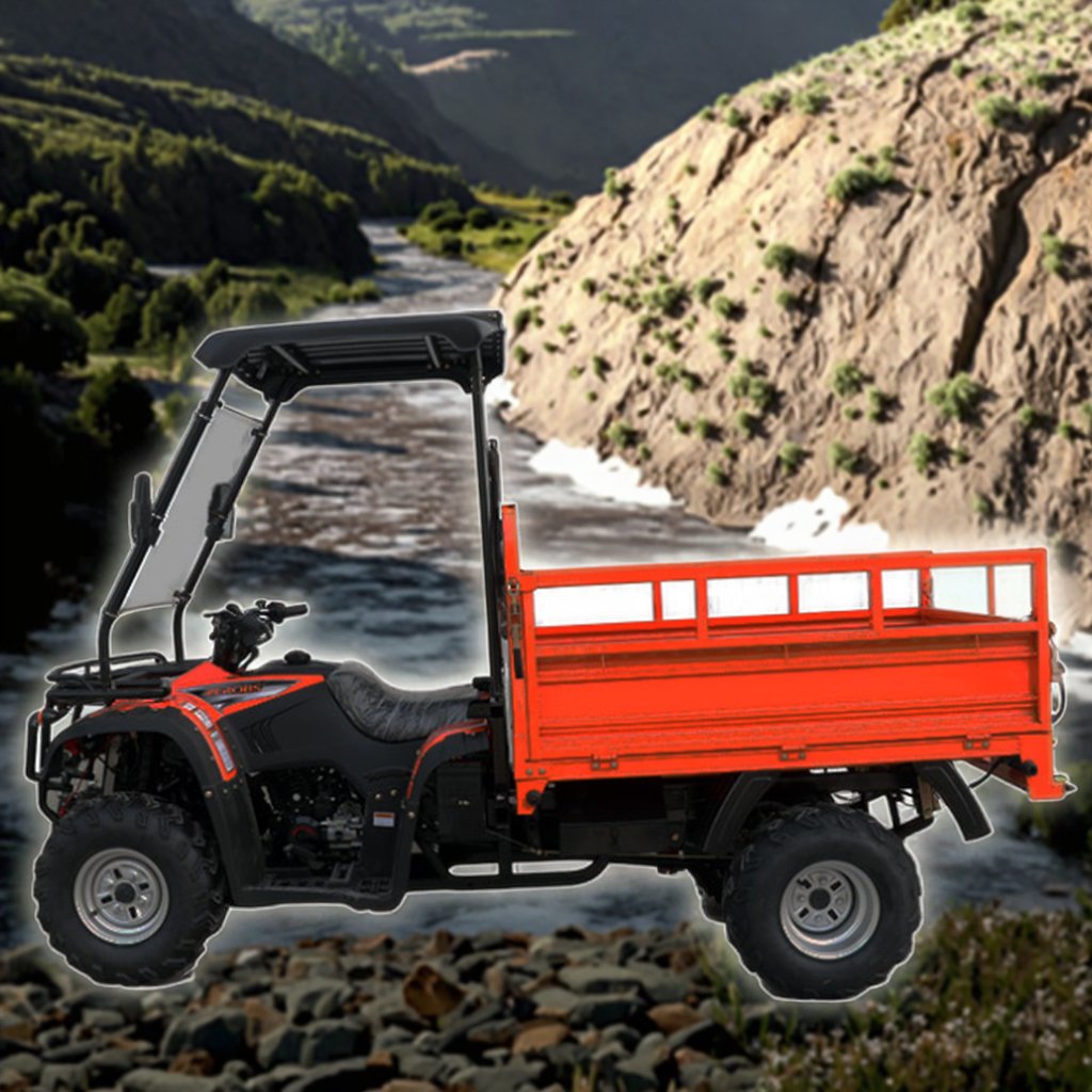 Electric Four-Wheel Orchard Transportation Vehicle Farmer's UTV with Dump Bucket for Motorcycle Fuel Efficient Farm Machinery
