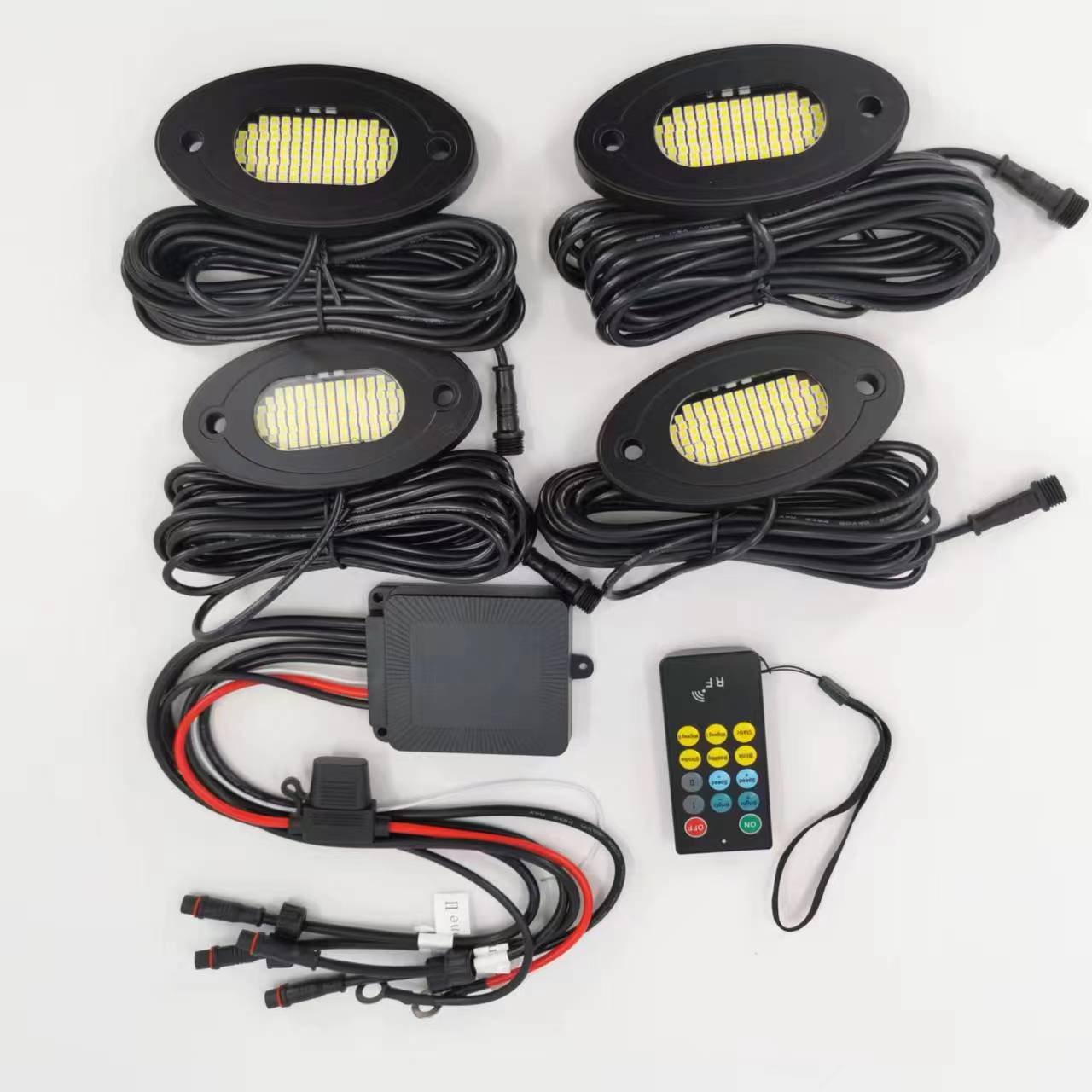 2024 NEWEST High Power the Brightest Pure White Color 108 LED Pods Rock Underbody Led Rock Light for Off Road Truck UTV ATV Boat