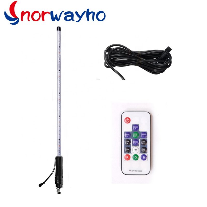 NWH-WRWB Wrapped Red/White/Blue Color LED Lighted Whips Single Steady Patriot Whip Suitable for ATV, UTV, RZR Lighted LED Whip