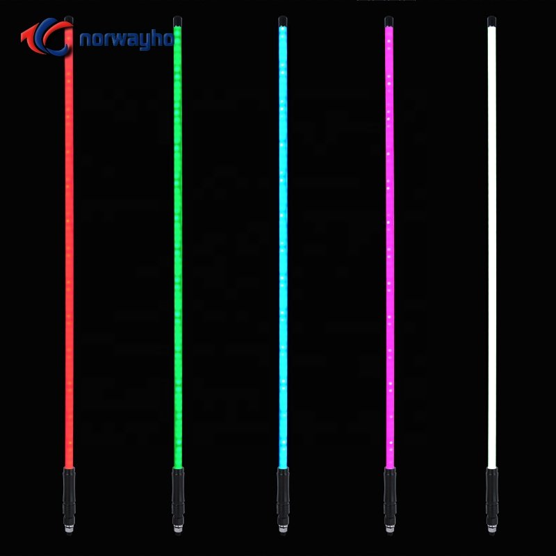 NWH-WRWB Wrapped Red/White/Blue Color LED Lighted Whips Single Steady Patriot Whip Suitable for ATV, UTV, RZR Lighted LED Whip