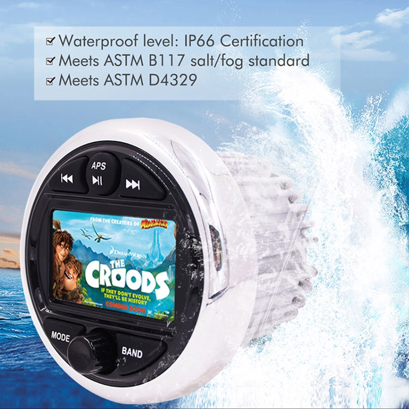 Marine Audio Waterproof MP3/MP4/MP5 Radio with 3" TFT Screen for Bathroom Car Utv Atv Yachts Boat Motorcycles H-301