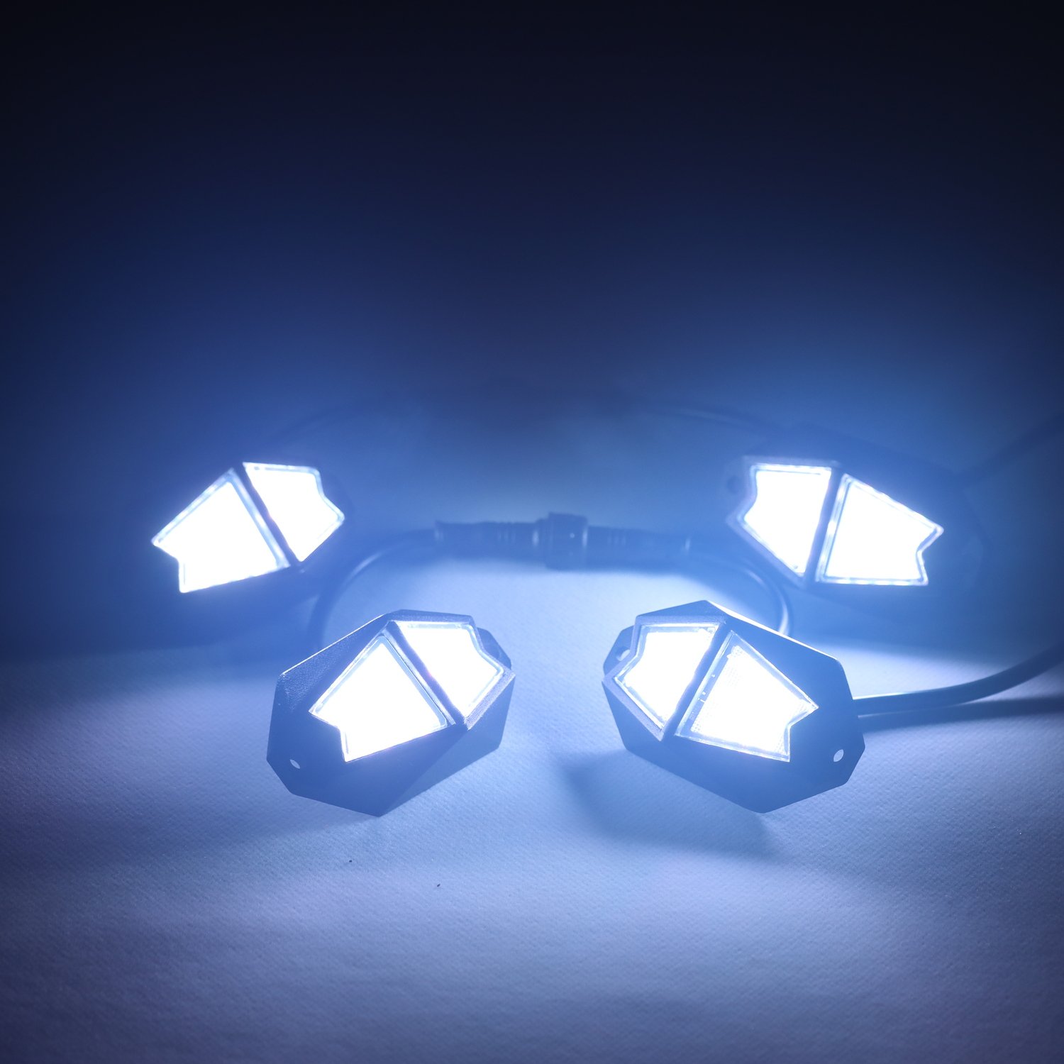 24 Chips Rock Lights Kit Waterproof Led Rock Light White for Jeep Trucks Off Road ATV UTV RZR SUV