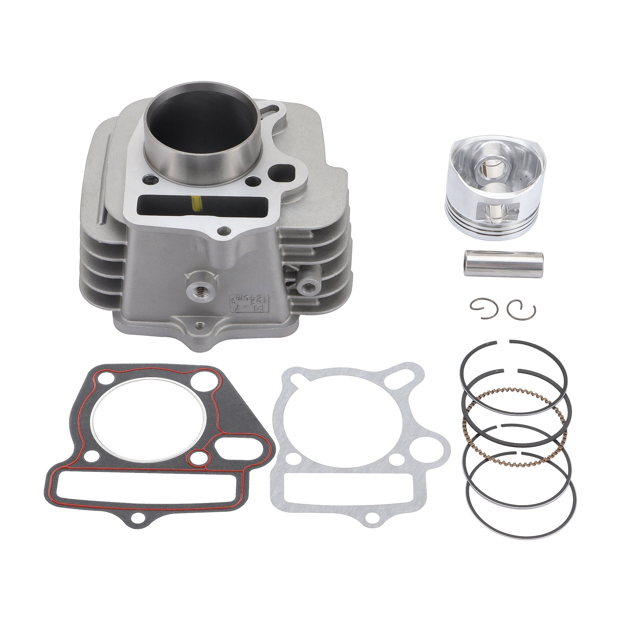 GOOFIT 52.4mm Aluminum Cylinder Liner With Gaskets Piston Replacement for Lifan 125cc LF125 Horizontal Engines Dirt Pit Bike ATV