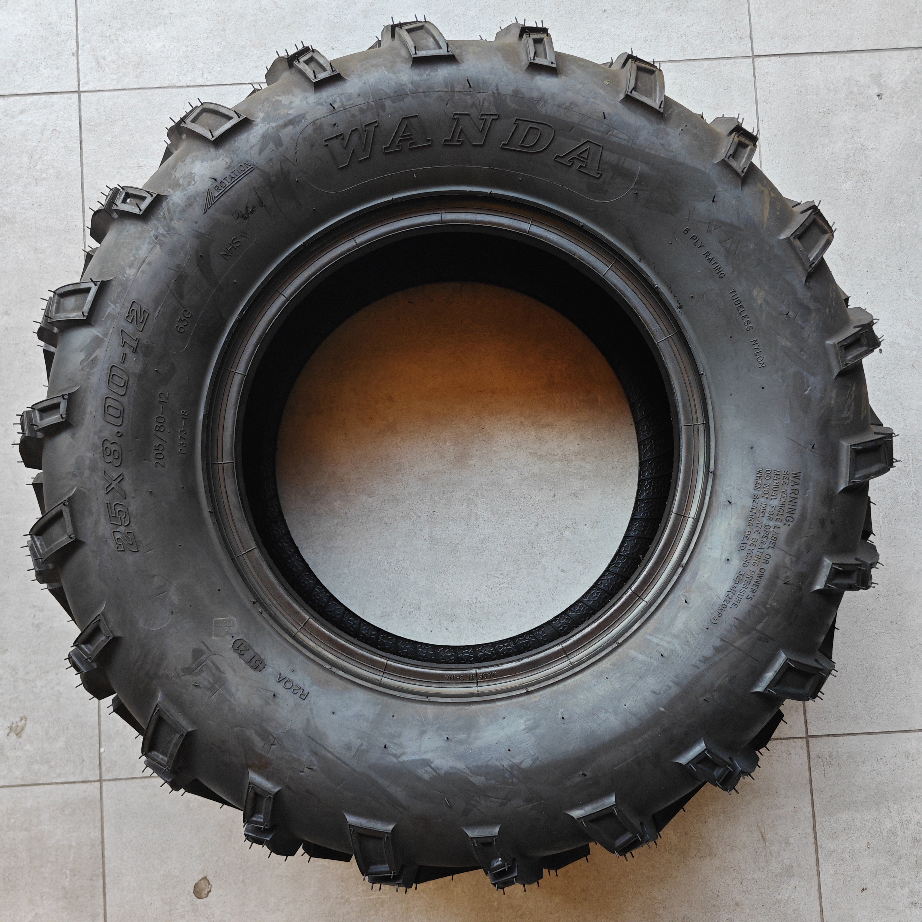 WANDA ATV Tire Big Discount for P373 25*8-12 25x8-12 6pr TL Quad Bike ATV 4x4 ATV and UTV Tires
