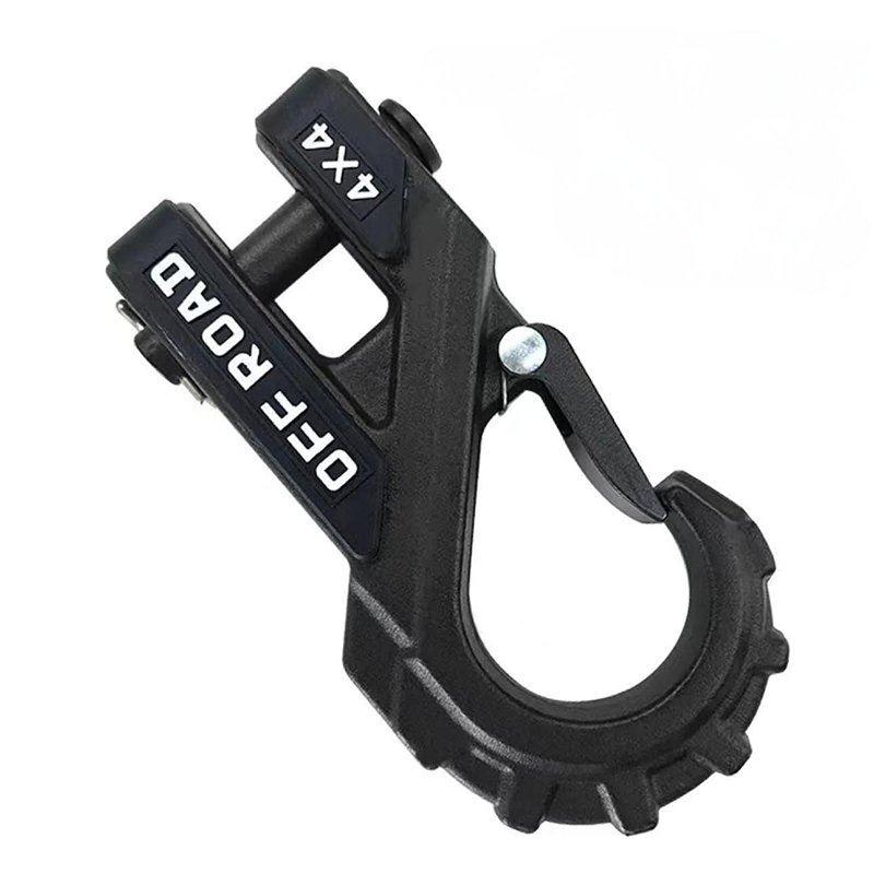 Heavy-Duty 3/8-Inch Trailer Hitch with Rubber Protector for ATV RV Rear Tow Hooks and Synthetic Rope
