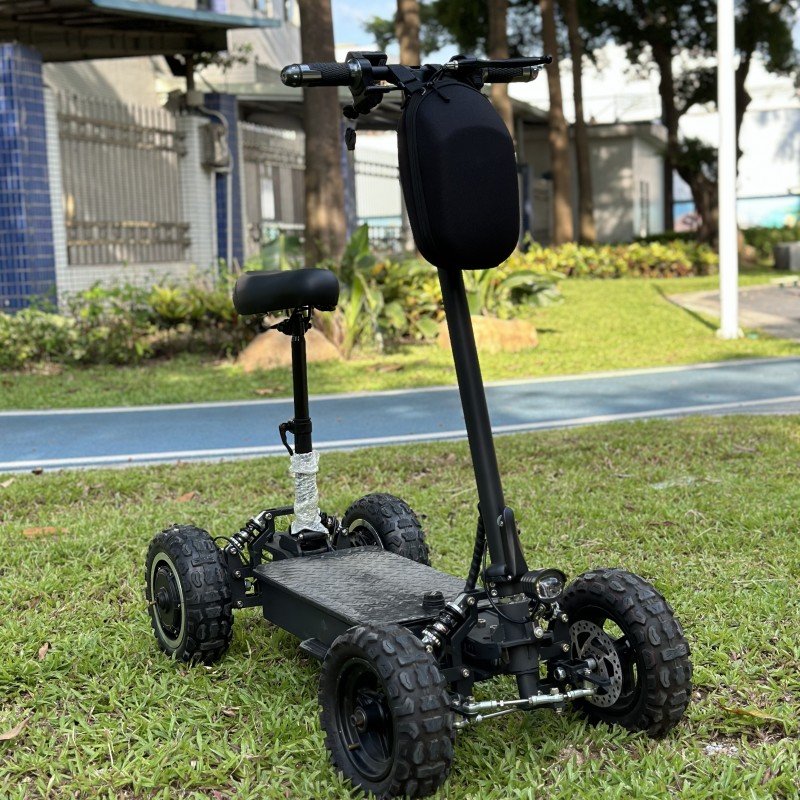 Factory Vehicle 48V 11inch 2*1200W Electric Scooter Rear Tray 4 Wheel Rear Trailer Trolley Golf
