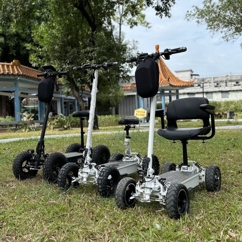 Factory Vehicle 48V 11inch 2*1200W Electric Scooter Rear Tray 4 Wheel Rear Trailer Trolley Golf