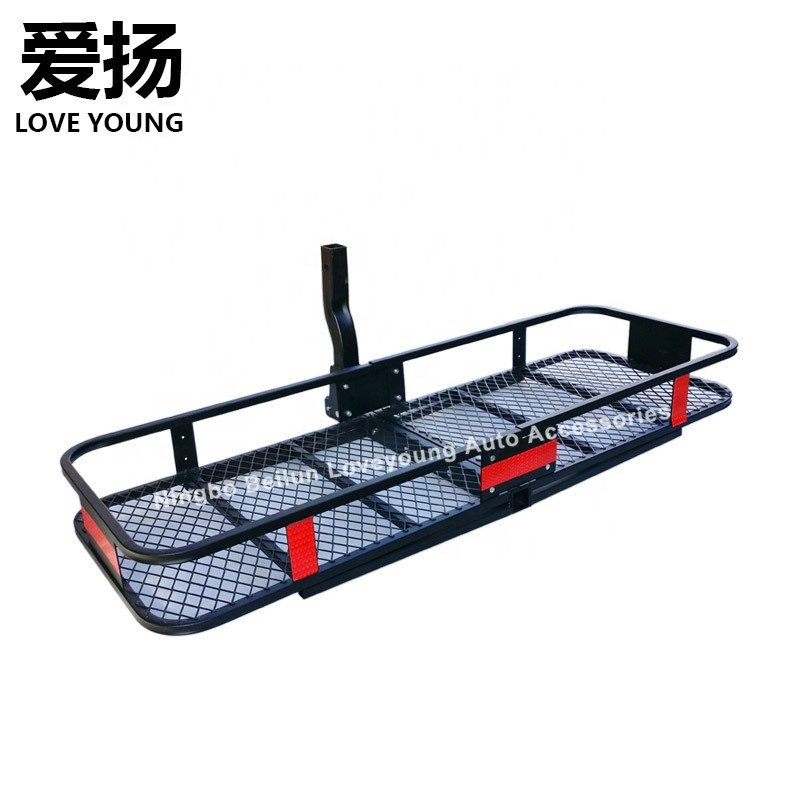 Steel Foldable Hitch-mount Roof Rack Luggage Basket Atv Cargo Carrier Tray