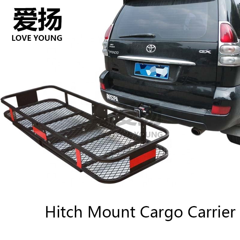 Steel Foldable Hitch-mount Roof Rack Luggage Basket Atv Cargo Carrier Tray