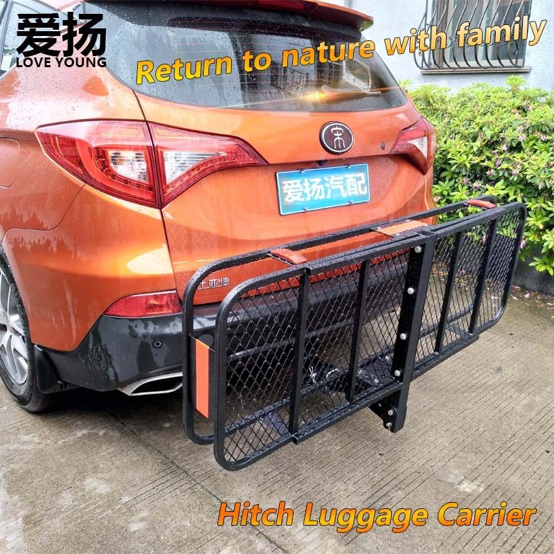 Steel Foldable Hitch-mount Roof Rack Luggage Basket Atv Cargo Carrier Tray
