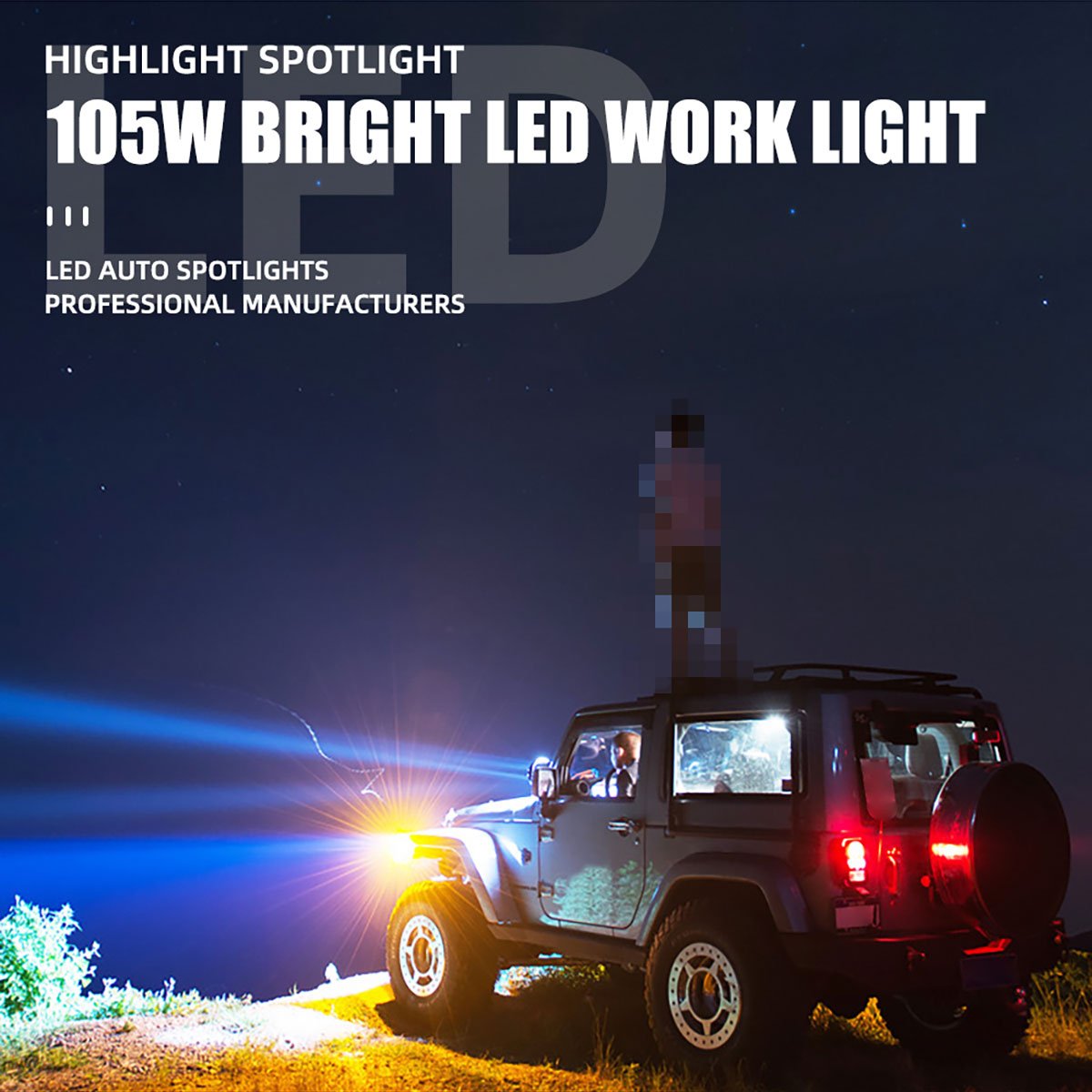 Super Bright 4 Inch 12V 20smd White Amber Car LED Work Light Plastic Auxiliary Lamp for Car Suv ATV UTV Work Light