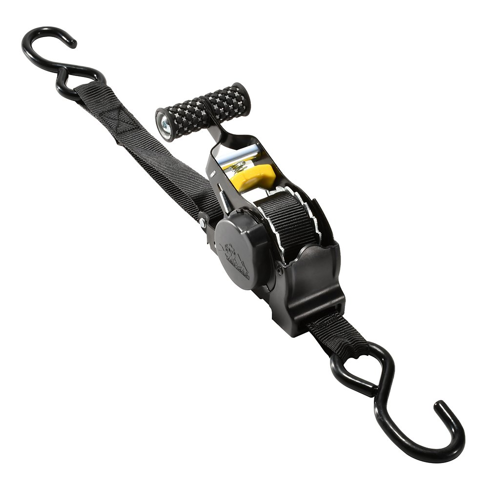 1" X 10ft 1500lbs Break Strength Self Retracting Automatic Retractable Ratchet Tie Down Straps for ATV, Marine, MotorBike
