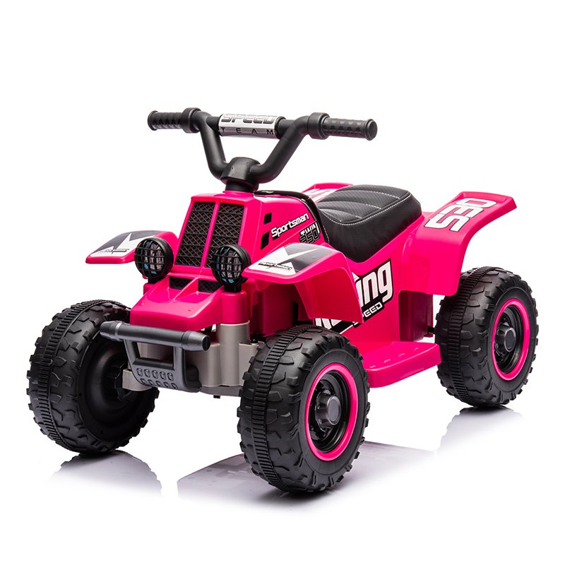 Unisex 12V Battery Powered Electric ATV Kids Quad Vehicle Plastic Ride-On Toy with Light for Boys and Girls