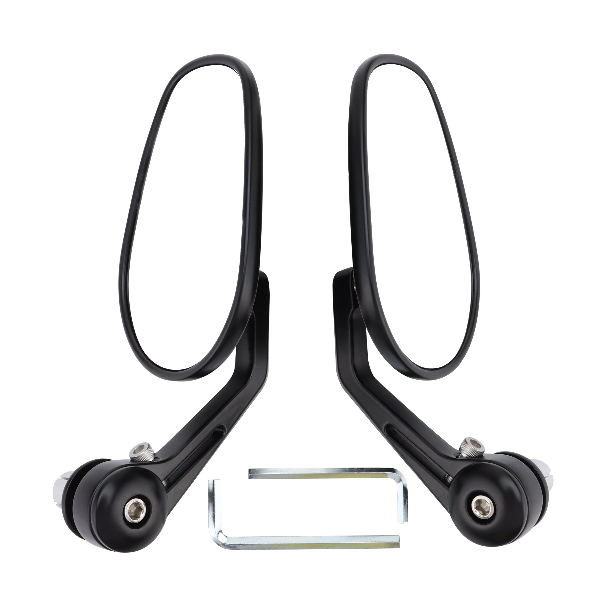 GOOFIT Motorcycle Handlebar End Mirrors Aluminum Alloy Polygonal Replacement for UTV Moped ATV Scooter Quad Pit DirtBike