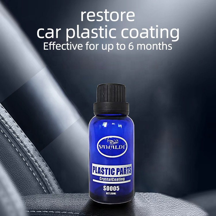 30ML Vinyl Plastic Trim Restorer for Cars Restoration Renew Blacken Worn Out Plastic & Vinyl Rubber Surfaces UV Sunlight