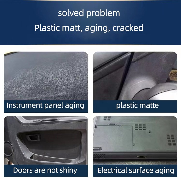 30ML Vinyl Plastic Trim Restorer for Cars Restoration Renew Blacken Worn Out Plastic & Vinyl Rubber Surfaces UV Sunlight