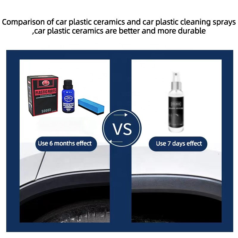 30ML Vinyl Plastic Trim Restorer for Cars Restoration Renew Blacken Worn Out Plastic & Vinyl Rubber Surfaces UV Sunlight